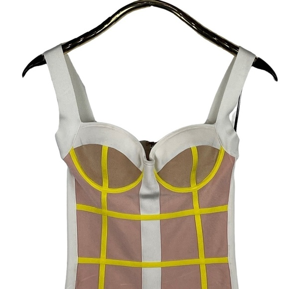 bebe White and Yellow Mini Dress - Picture 5 of 14